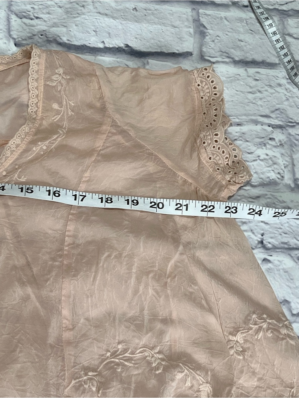 Johnny Was blush pink swing tunic Top Embroidered floral lace feminine Boho XS - Picture 5 of 8